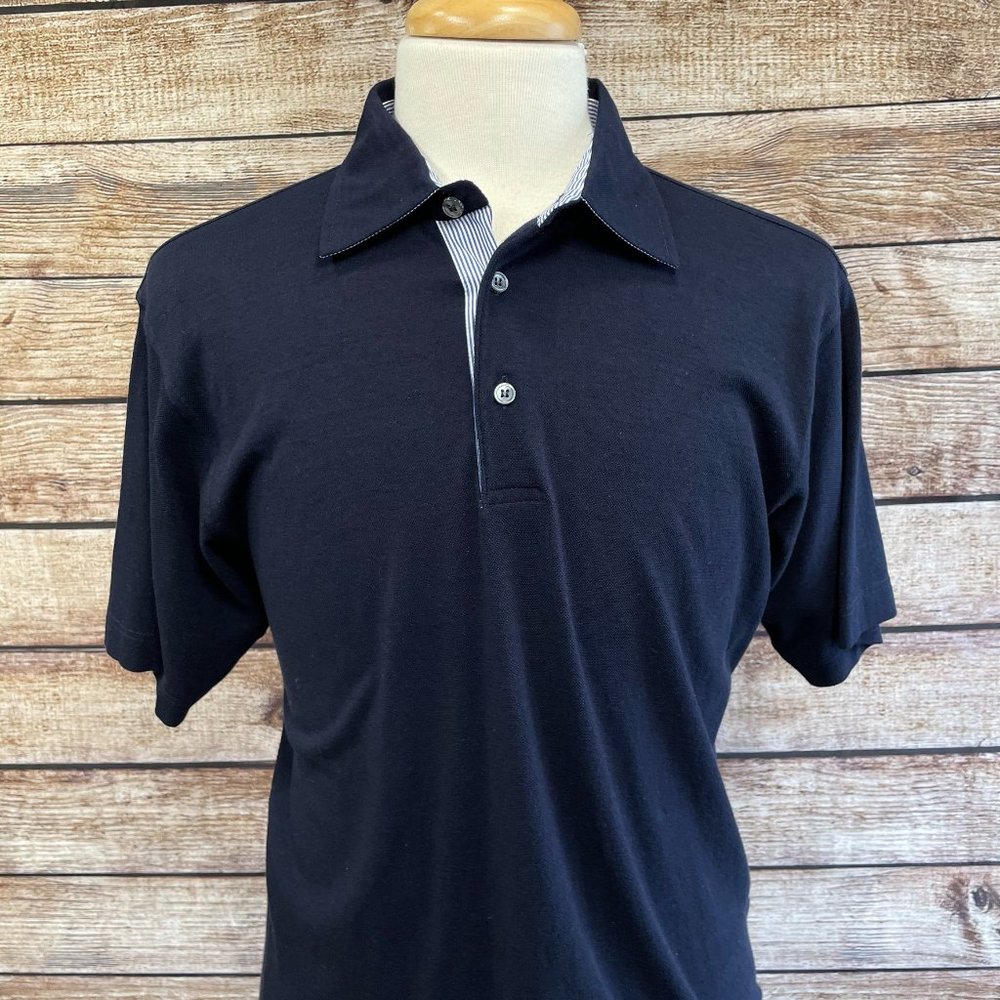 Ermenegildo Zegna Cotton Polo Shirt Size M Blue
